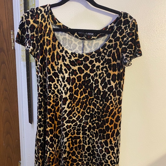 Betsy Johnson Vintage Velvet Leopard super Mini Dress or Top - Picture 1 of 8